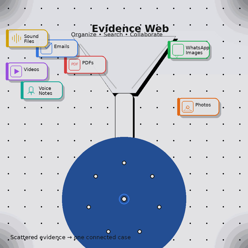 Evidence Web transforms scattered files into an organized evidence map